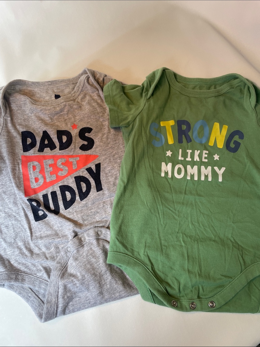 Baby Gap "Strong Like Mommy" Kids One-Piece Bodysuit and “Dads Best Buddy”